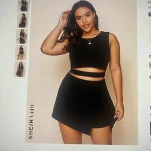 Black Two piece skort set